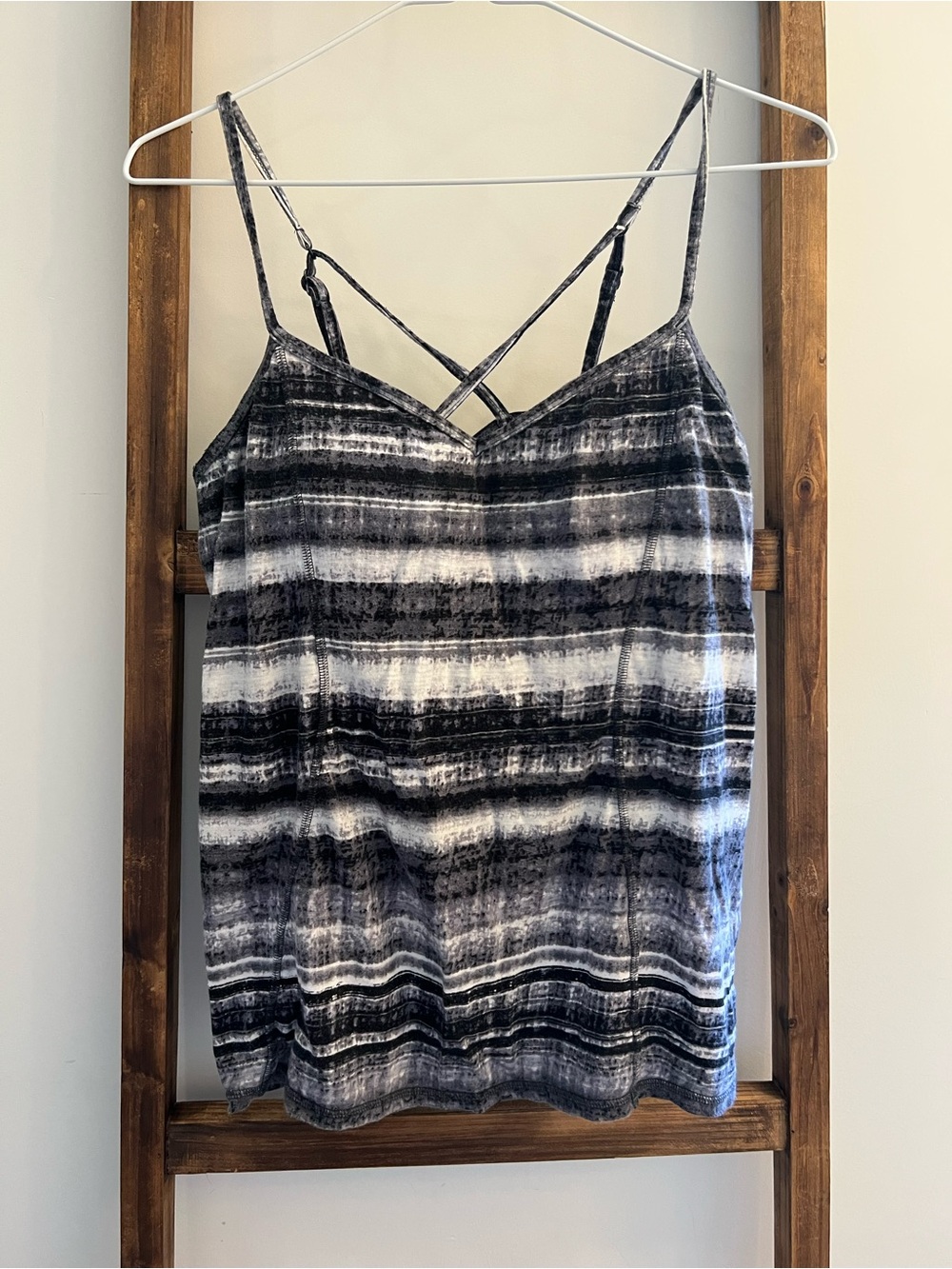 Athleta Black & White Striped Crisscross Camisole